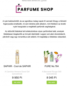 Parfum eshop - Nyár eleji illat ajánló