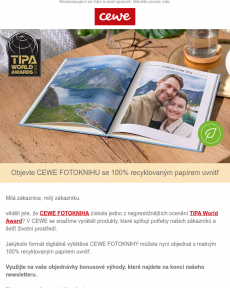 CeWe - Na přírodě nám záleží: CEWE FOTOKNIHA se 100% recyklovaným papírem