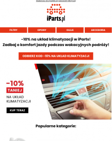 iParts.pl - Zadbaj o sprawną klimatyzację w samochodzie z kodem na iParts.pl