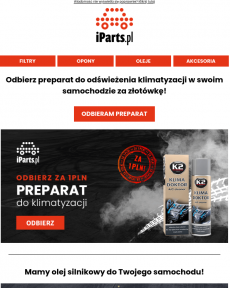 iParts.pl - Zrób zakupy i odbierz preparat do klimatyzacji za 1 PLN!