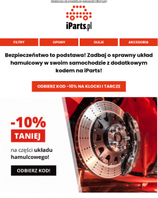 iParts.pl -10% na układ hamulcowy w iParts.pl