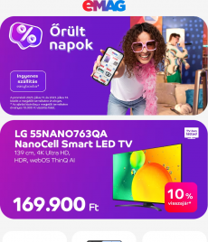 eMAG.hu - Láttad már? Eszelősen jó itt minden! LG NanoCell 55' Smart LED TV 169.900 Ft!