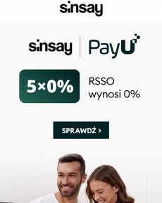 Sinsay - Nowa metoda płatności w Sinsay - raty 5 x 0% z PayU