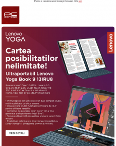 Pc Garage - Lenovo Yoga Book 9: Un singur laptop, doua ecrane.