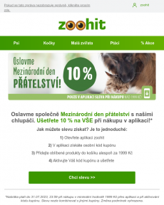 Zoohit.cz - 10% SLEVA na VŠE v aplikaci
