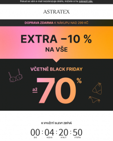 Astratex - Extra −10 % i na Black Friday a doprava zdarma!