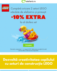 Elefant - Extra -10% la al 2-lea set LEGO cumpărat!