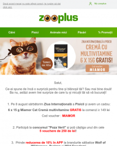 Zooplus - Cadou de Ziua Internațională a Pisicii