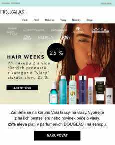 Douglas.cz - Oblíbená vlasová péče nyní s 25% slevou