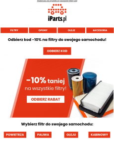 iParts.pl - Odbierz kod -10% na filtry w iParts.pl