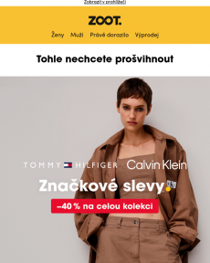 ZOOT −40 % na Calvin Klein & Tommy Hilfiger