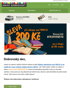 Knihy Dobrovský - Je libo sleva 200 Kč při nákupu nad 1000 Kč?