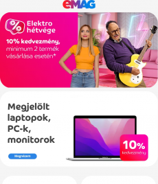 eMAG.hu - 10% kedvezmény az Elektro hétvége termékeire!