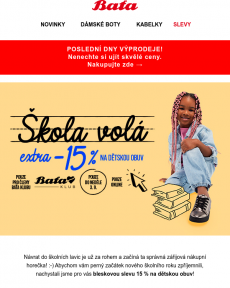 Baťa - Sleva 15 % na dětskou obuv - pouze do neděle! | Pro skvělý start nového školního roku