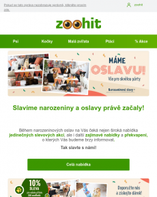 Zoohit.cz - zoohit slaví narozeniny - Slavte s námi