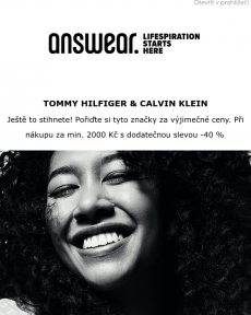Answear.cz - Tommy Hilfiger & Calvin Klein extra -40 % - ještě to stihnete!