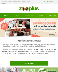 Zooplus - Încă mai este timp pentru ofertele aniversare!