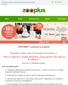Zooplus -10% la Smilla, Tigerino, Briantos, Rocco, Lillebro, Concept for Life.