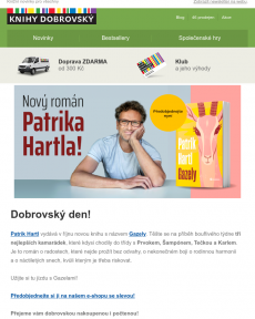 Knihy Dobrovský - Patrik Hartl vydává novinku Gazely!