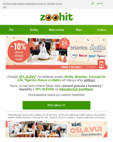Zoohit.cz - 10% SLEVA na oblíbené značky