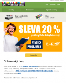 Knihy Dobrovský - 20% víkendová sleva na prodejnách je tady!