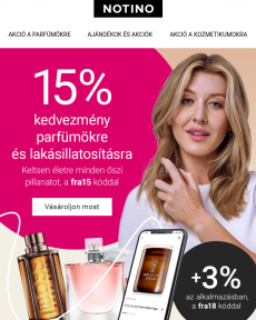 Notino - Frissítse fel a napját 15% kedvezménnyel a parfümök és lakásillatosítók árából!
