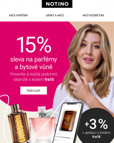 Notino - Osvěžte si den s 15% slevou na parfémy a bytové vůně!
