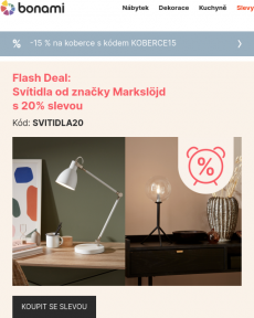 Bonami - Flash Deal | -20 % na svítidla Markslöjd