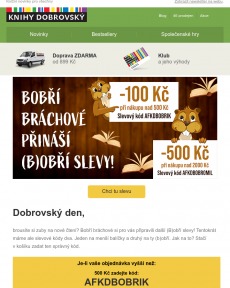 Knihy Dobrovský - Sleva až 500 Kč? Bobří bráchové přináší (b)obří slevy!