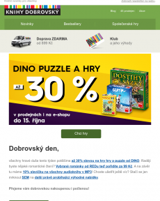 Knihy Dobrovský - Až 30% slevy na puzzle a hry i romantika za 99 Kč
