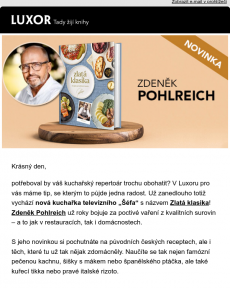 Luxor - Vařte podle novinky „Šéfa“ Zdeňka Pohlreicha!