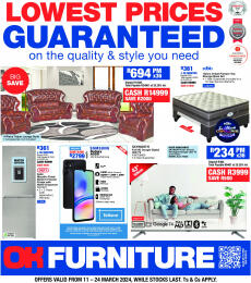 OK Furniture specials from Monday 11.03.