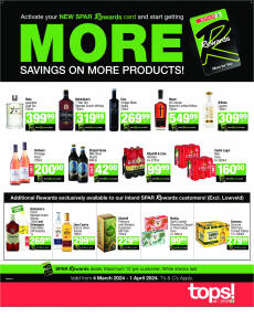 Tops At Spar specials from Monday 04.03.
