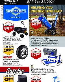 Princess Auto flyer from Tuesday 09.04.