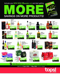Tops At Spar specials from Monday 08.04.