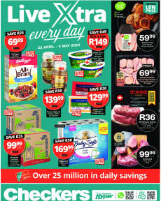 Checkers specials from Monday 22.04.