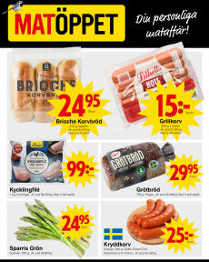 Matöppet-broschyr från Måndag 29.04.