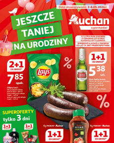 Supermarket Auchan Poľsko - Gazetka Jeszcze taniej na urodziny