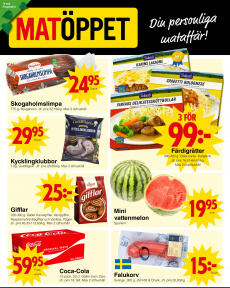 Matöppet-broschyr från Måndag 13.05.