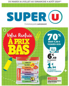 Catalogue Super U de du mardi 16.07.