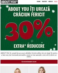 About you - Sărbători fericite: cu -30% EXTRA