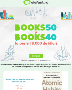 Elefant - BOOKS50 și BOOKS40  Prinde ofertele speciale la cărțile de TOP din 2022