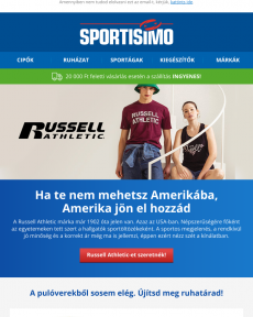 Sportisimo -  Russell Athletic ruházatban durván trendi leszel
