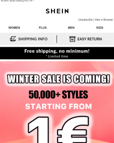 SheIn - Winter Sale is coming!