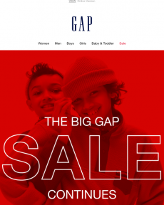 GAP - Up to 60% off sale continues