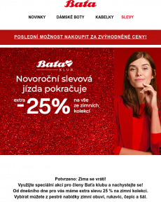 Baťa - Extra sleva -25 % exkluzivně pro členy Baťa klubu! >