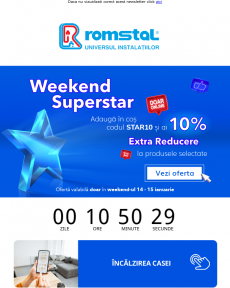 Weekend Superstar cu -10% EXTRA
