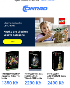 Conrad - Nejnovější LEGO sady + Reproduktor Apple HomePod + IP kamery
