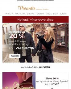 Vivantis.cz - Sleva 20 % na vybrané NOVINKY šperků | Nepropásněte nejlepší víkendové akce
