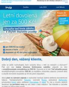 Invia - Pouze do vyprodání: Letní zájezdy jen za  Kč!